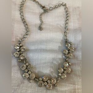 Bubble Design Clear Stones‎ Jeweled Statement Necklace